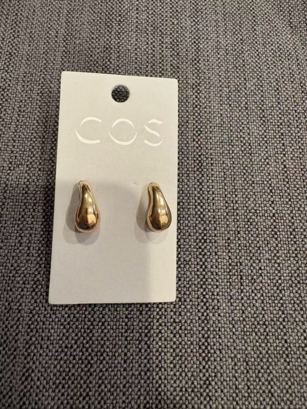 COS Gold Teardrop Stud Earrings